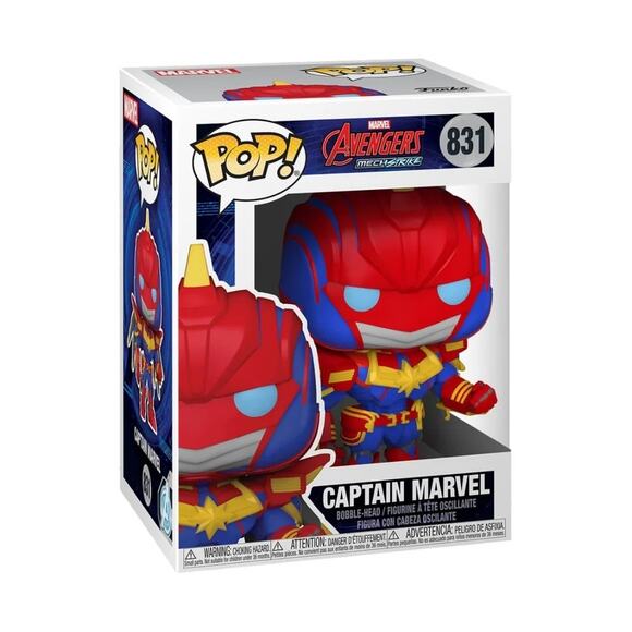 Funko Pop Captain Marvel #831 Marvel Avengers Mech Strike - Picture 1 of 8